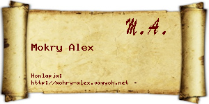 Mokry Alex névjegykártya